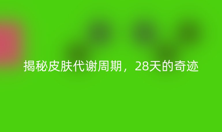 揭秘皮肤代谢周期，28天的奇迹