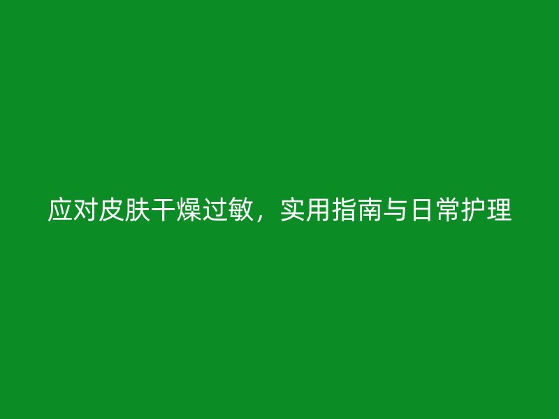 应对皮肤干燥过敏，实用指南与日常护理