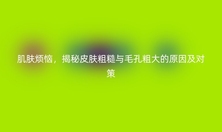 肌肤烦恼，揭秘皮肤粗糙与毛孔粗大的原因及对策