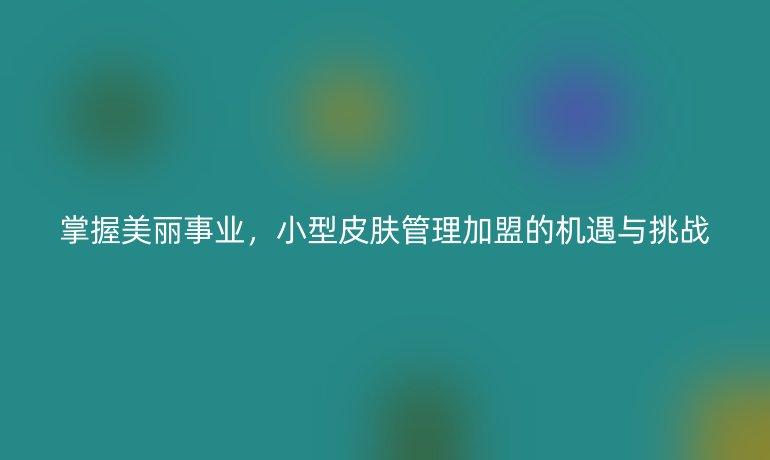 掌握美丽事业，小型皮肤管理加盟的机遇与挑战